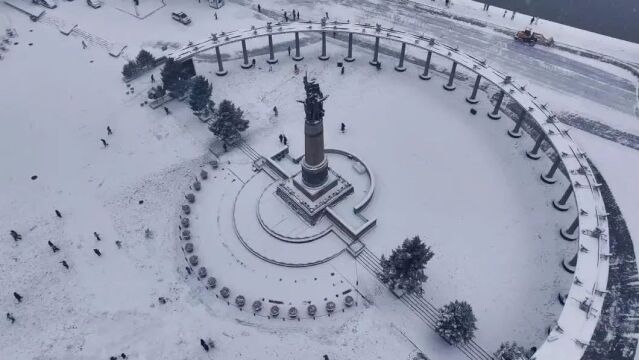 哈尔滨地标雪后航拍合集……氛围感绝了!