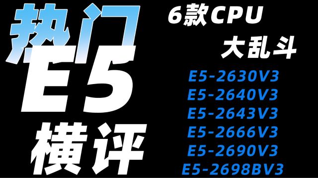 全明星大乱斗 热门E5处理器横评