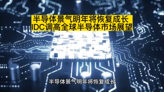 半导体景气明年将恢复成长 IDC调高全球半导体市场展望