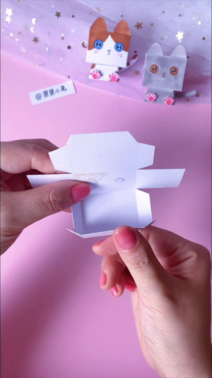 自制可爱猫咪盲盒教程 手工创意盲盒 小猫收纳盒
