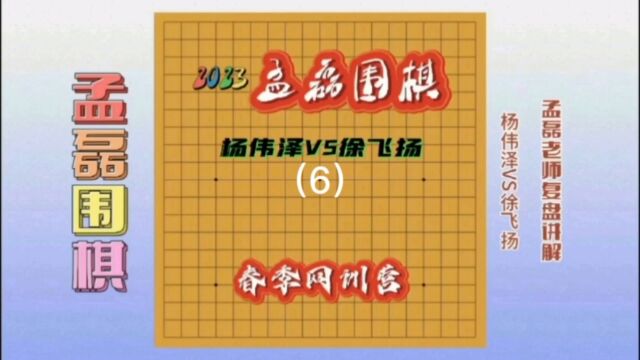 职业棋手教你如何提高棋力杨伟泽VS徐飞扬6孟磊老师复盘讲解