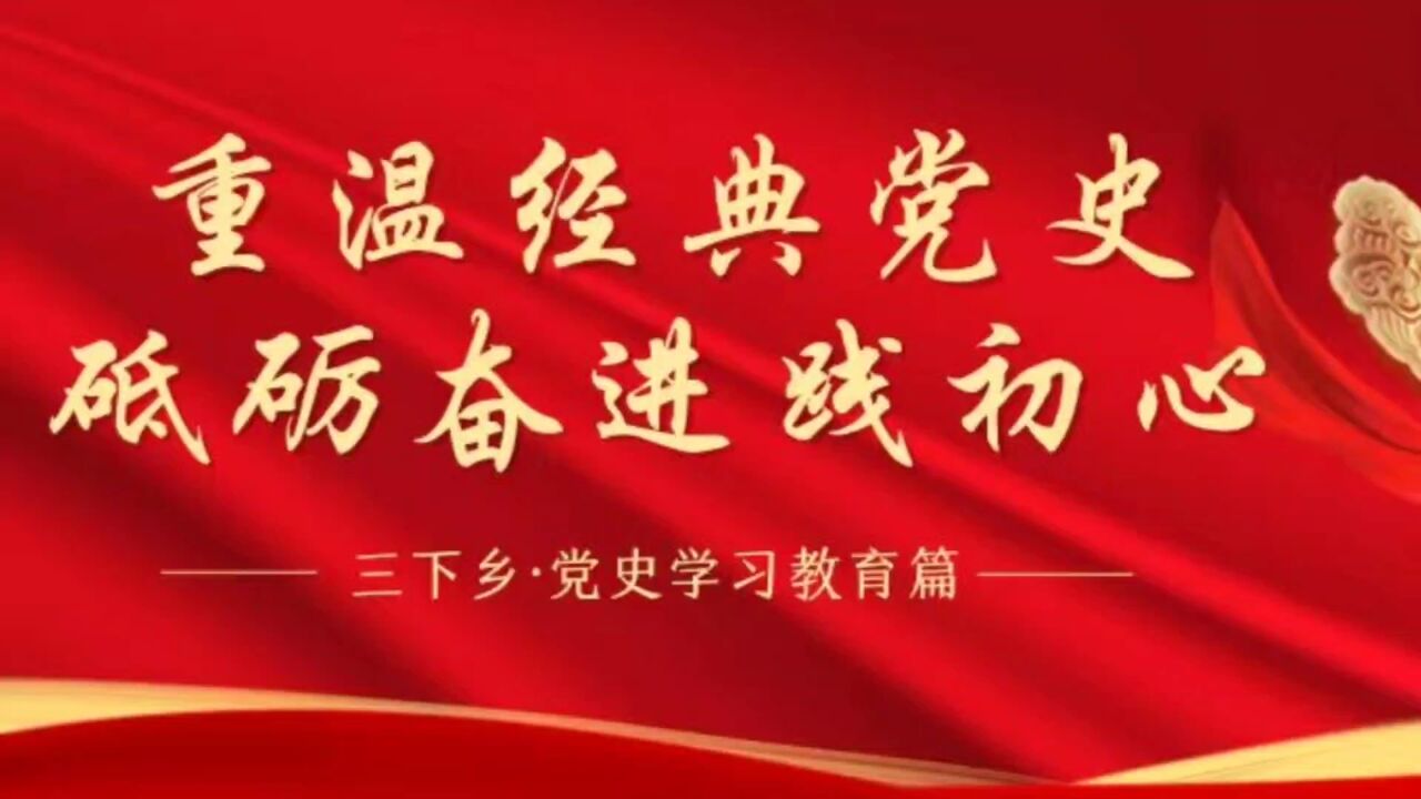 三下乡·党史教育学习篇|重温经典党史，砥砺奋进践初心_高清