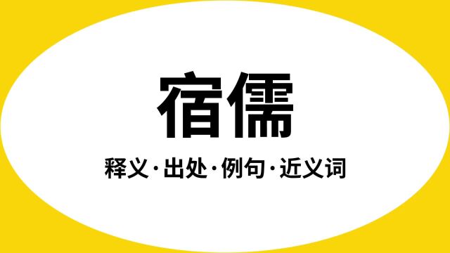 “宿儒”是什么意思?