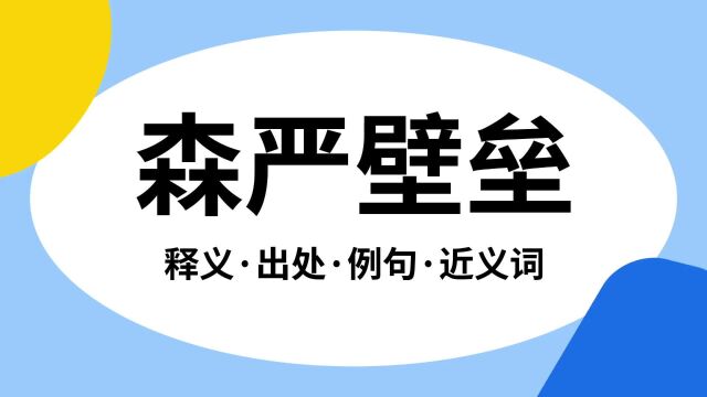 “森严壁垒”是什么意思?