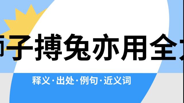 “狮子搏兔亦用全力”是什么意思?