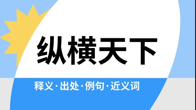 “纵横天下”是什么意思?