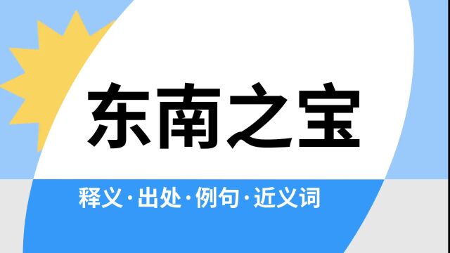 “东南之宝”是什么意思?