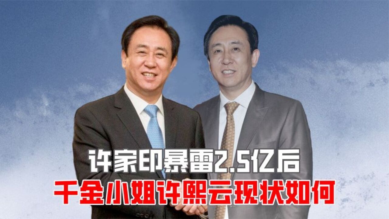 许家印暴雷2.5亿后,二儿子连累被抓,千金小姐许熙云现状如何?