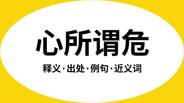 “心所谓危”是什么意思?