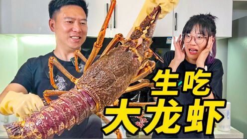 这么大的龙虾，直接生吃！？
