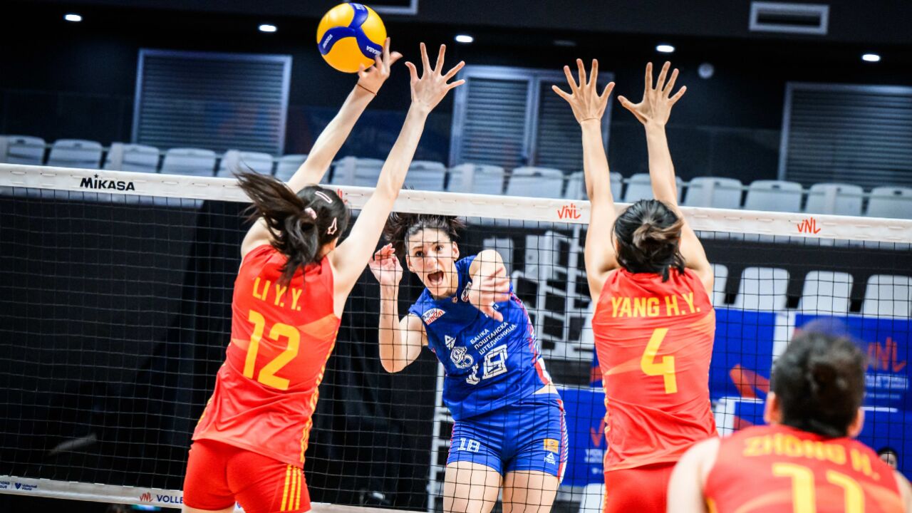 李盈莹,博斯科维奇扣杀集锦,2023vnl中国女排对阵塞尔维亚女排