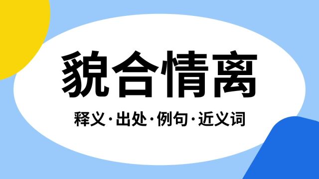 “貌合情离”是什么意思?