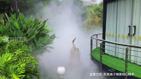 海南省海口市西海岸别墅负氧离子雾森景观案例视频