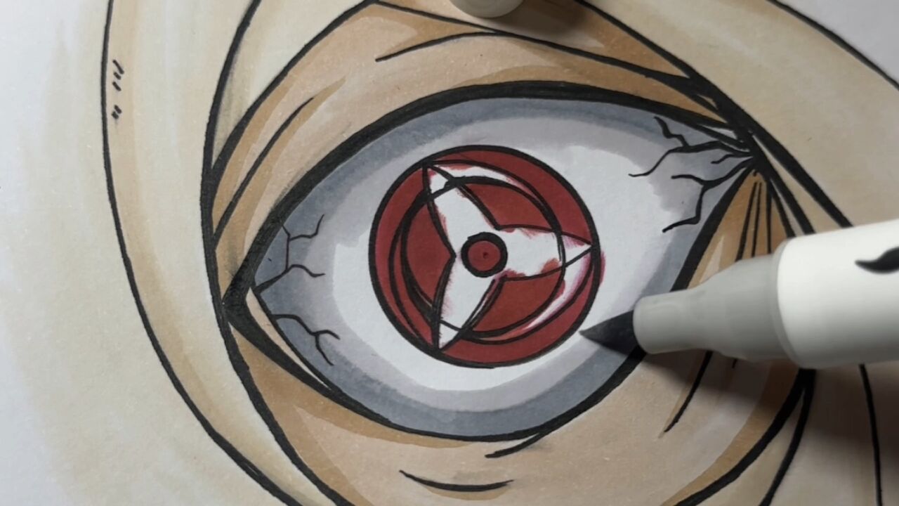 神威写轮眼上色绘画过程