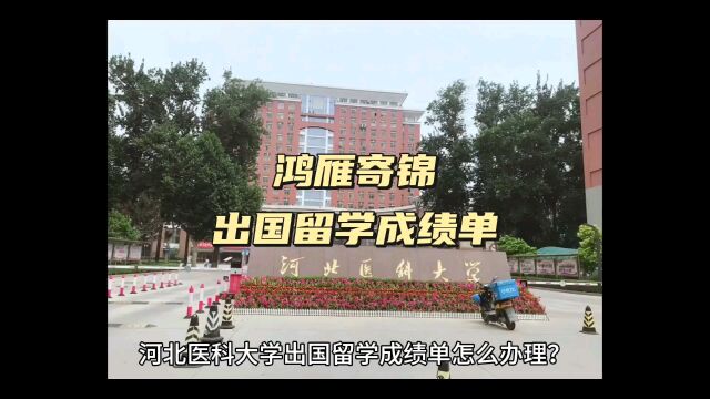 鸿雁寄锦出国留学中英文成绩单打印 河北医科大学