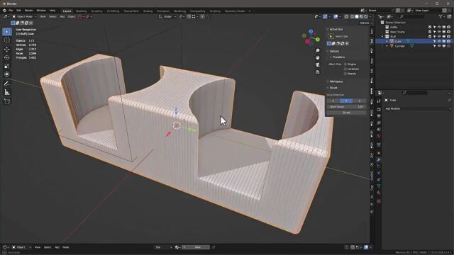 【Blender插件】SliceIt 1.05 均匀增量切片建模弯曲网格文字