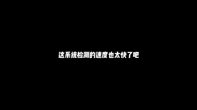 这系统检测的速度也太快了