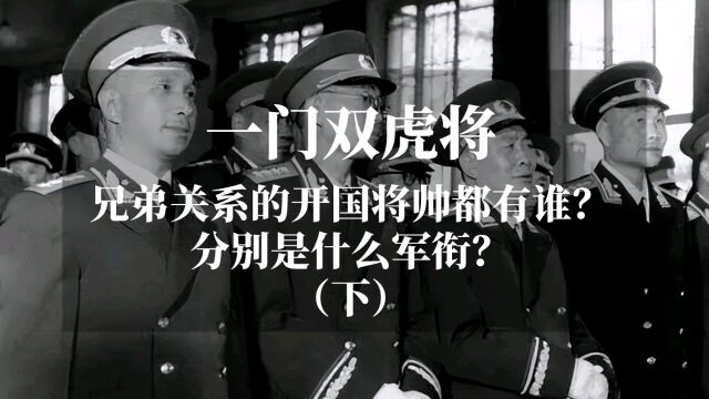 一门双虎将:兄弟关系的开国将帅都有谁?分别是什么军衔?(下)