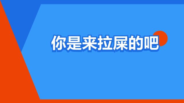 “你是来拉屎的吧”是什么意思?