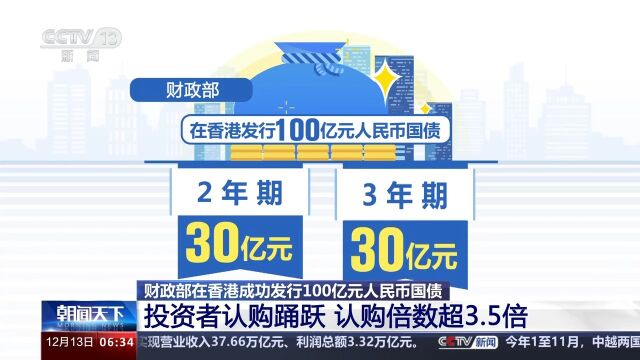 财政部在香港发行国债,投资者认购踊跃,认购倍数超3.5倍