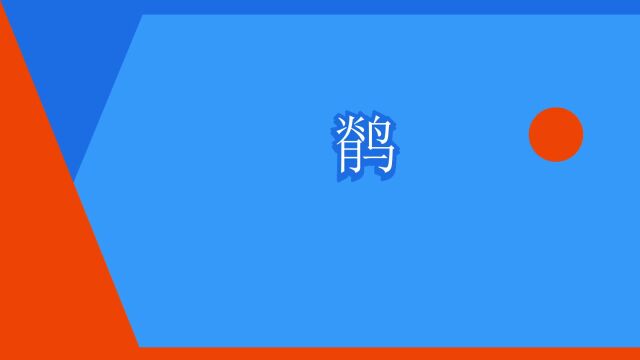 “鹡”是什么意思?