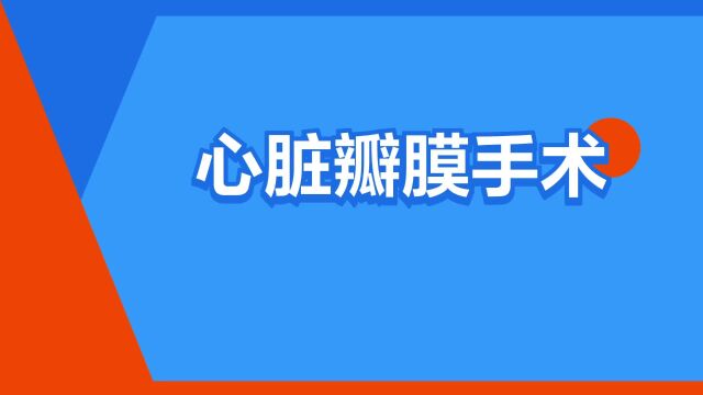 “心脏瓣膜手术”是什么意思?