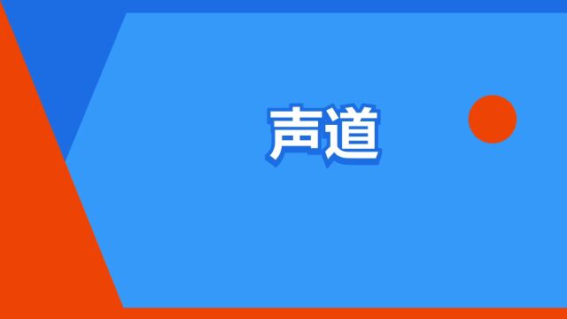 “声道”是什么意思?