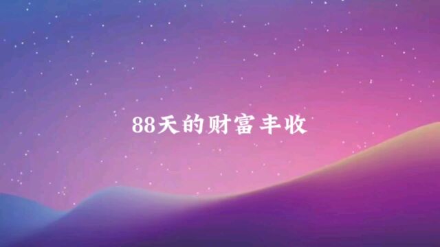 88天的财富丰收