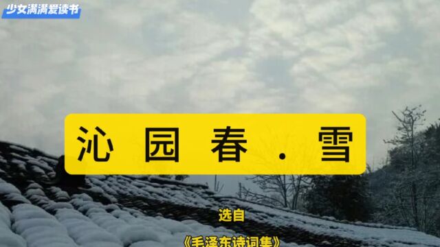 诵读:《沁园春.雪》