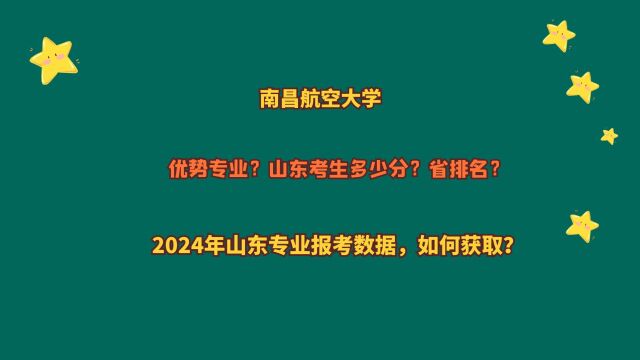 南昌航空大学,山东考生多少分?2024山东专业报考数据,如何获取