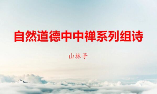 《山林子谈自然道德中中禅系列组诗》8【谈中妄复智谓之和】鹤清智慧教育工作室