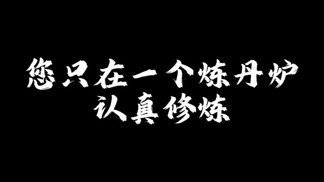 您只在一个炼丹炉认真修炼