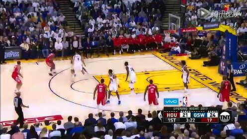《NBA全场回放》【回放】火箭vs勇士第1节 哈登单挑库里飚中三分