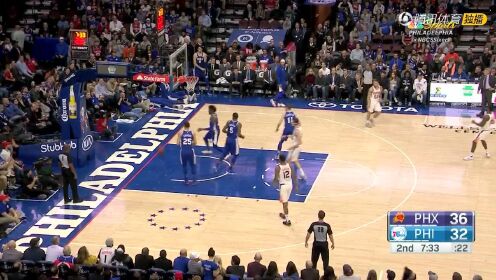 《NBA全场集锦》太阳vs费城第2节精编 西蒙斯高难度空接暴扣