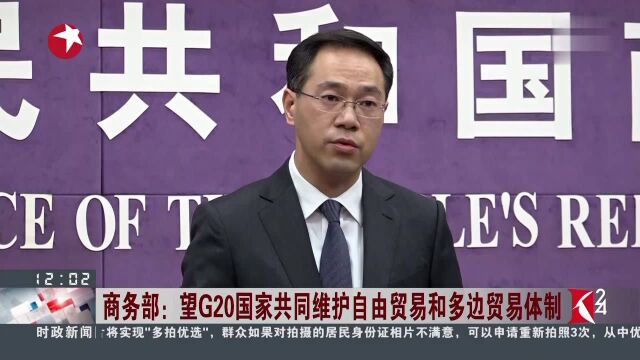 商务部 望G20国家共同维护自由贸易和多边贸易体制