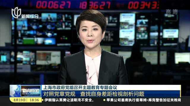 上海市政府党组召开主题教育专题会议