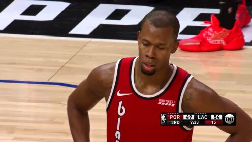 《NBA全场回放》【原声回放】开拓者vs快船第3节 开拓者突破发威