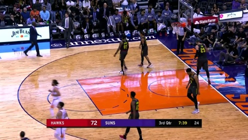 《NBA全场回放》【原声回放】老鹰vs太阳第3节 莱恩篮下干拔补扣能力尽显