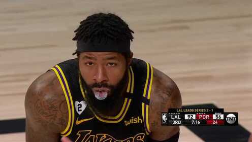《NBA全场回放》【原声回放】湖人vs开拓者第3节 湖人三节打卡利拉德提前伤退