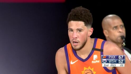 《NBA全场集锦》这后撤步太不讲理 布克潇洒顶开防守三分刷网太好听
