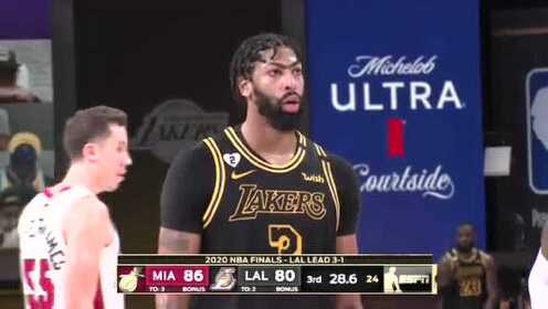 《NBA全场回放》【原声回放】热火vs湖人第3节 巴特勒高难度转身压哨三分
