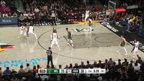 《布鲁克林篮网》【回放】NBA常规赛：雄鹿vs篮网第2节英文原声回放