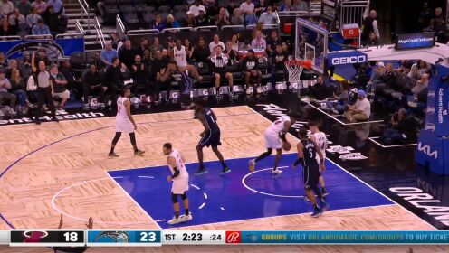 《NBA全场集锦》【原声】热火107-103魔术 班凯罗两双巴特勒22+7+6率队加时取胜