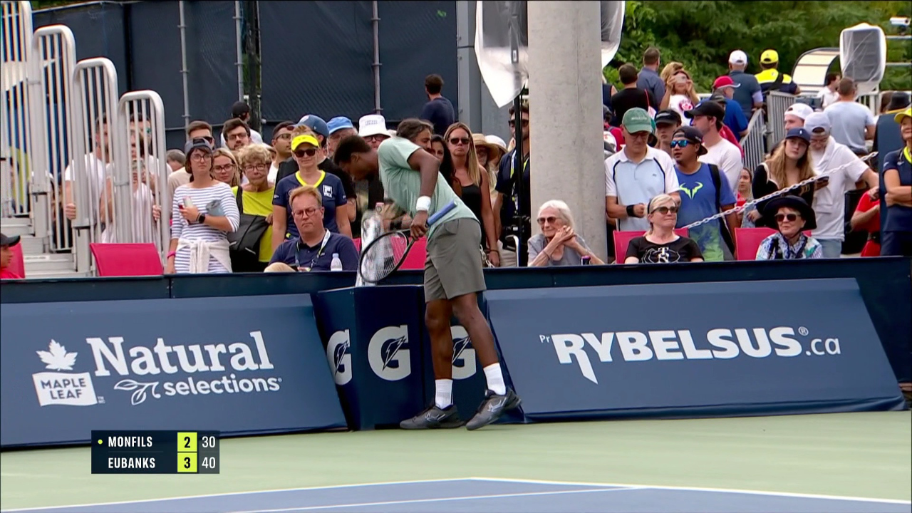 atp多伦多大师赛第1日 孟菲尔斯vs尤班克斯 第1盘第6局