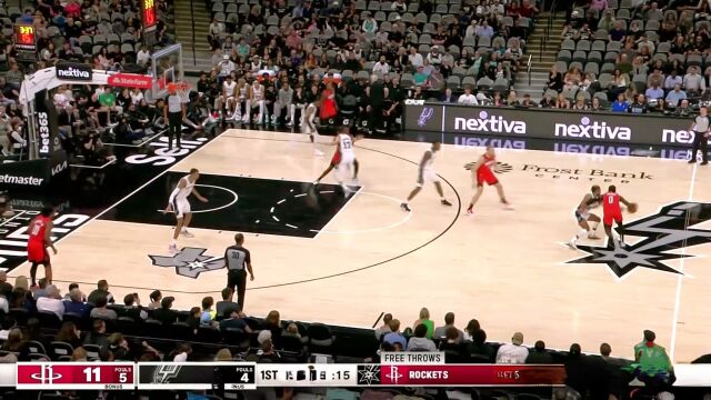 NBA：文班亚马15+6 瓦塞尔半场狂轰25分