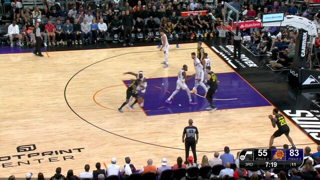 爵士vs太阳五佳球 渡边雄太秀翻全场戈登穿针引线击地妙传