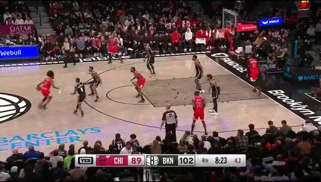 NBA常规赛：公牛vs篮网英文原声全场回放