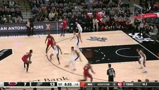 NBA常规赛：热火vs马刺第1节中文解说回放