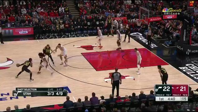 NBA常规赛：爵士vs公牛第1节中文解说回放