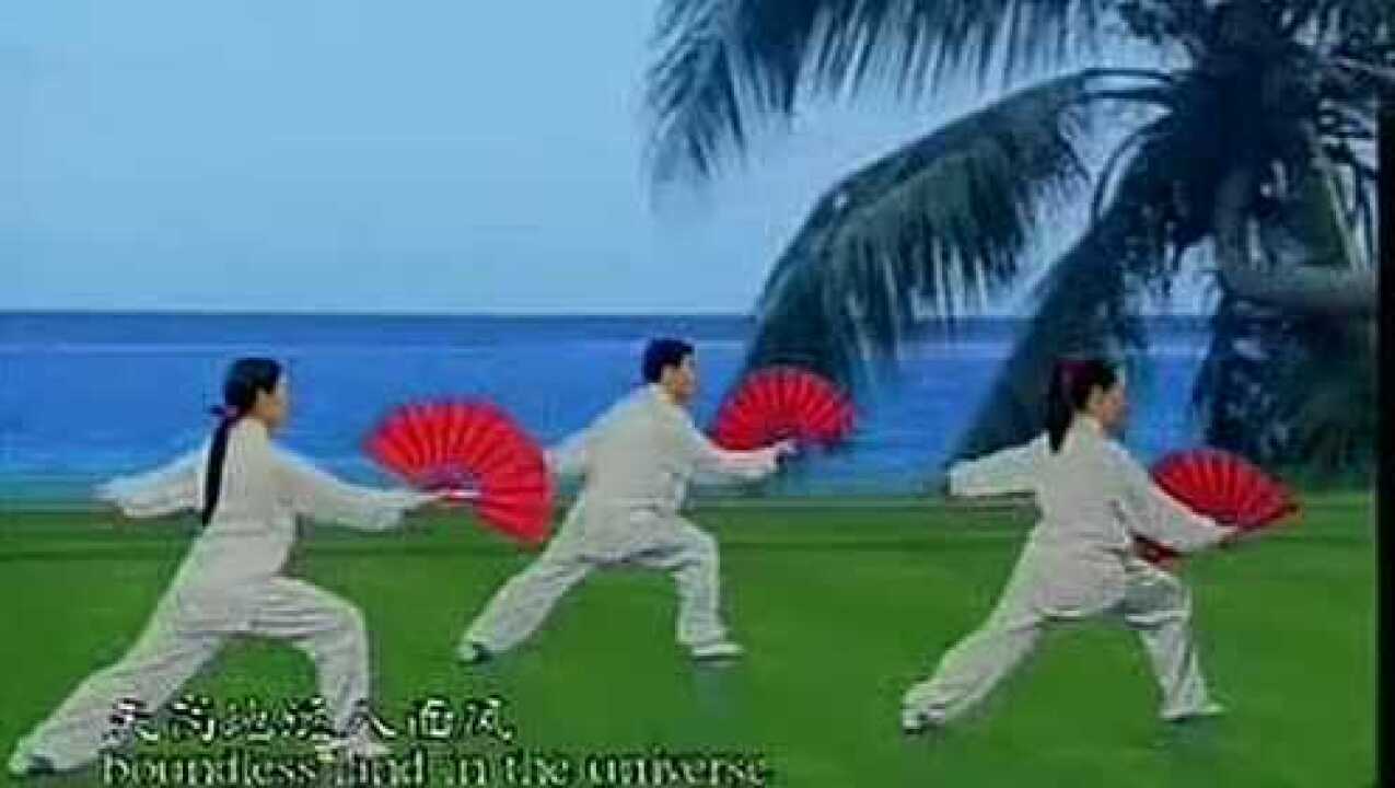 太极功夫扇第一套背向全套演练（流畅）_高清